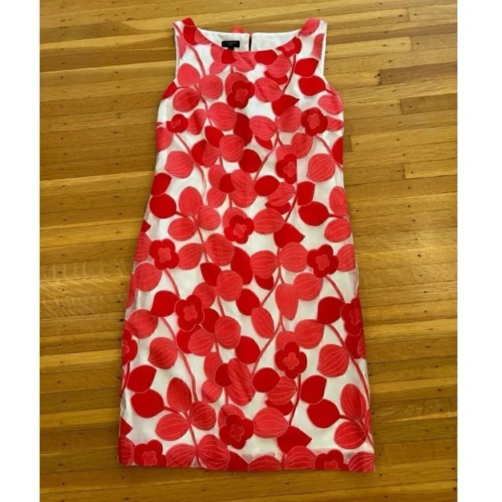 Talbots red/pink/white formal sleeveless dress NWT